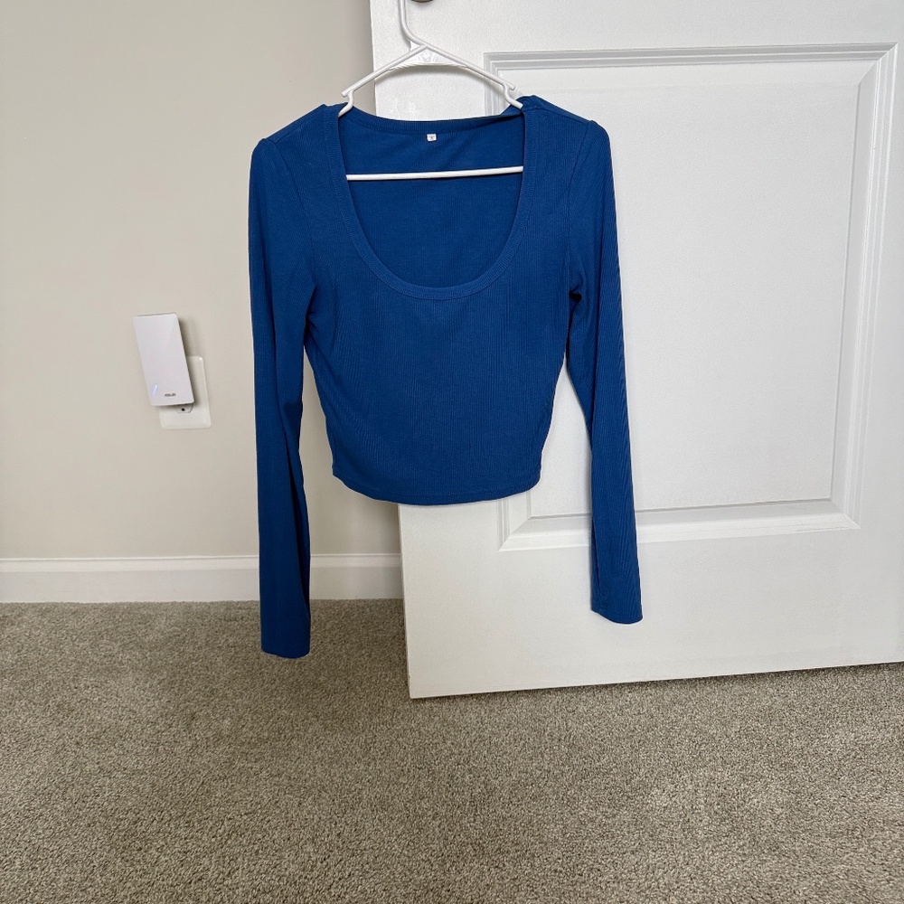 Blue Long Sleeve Top